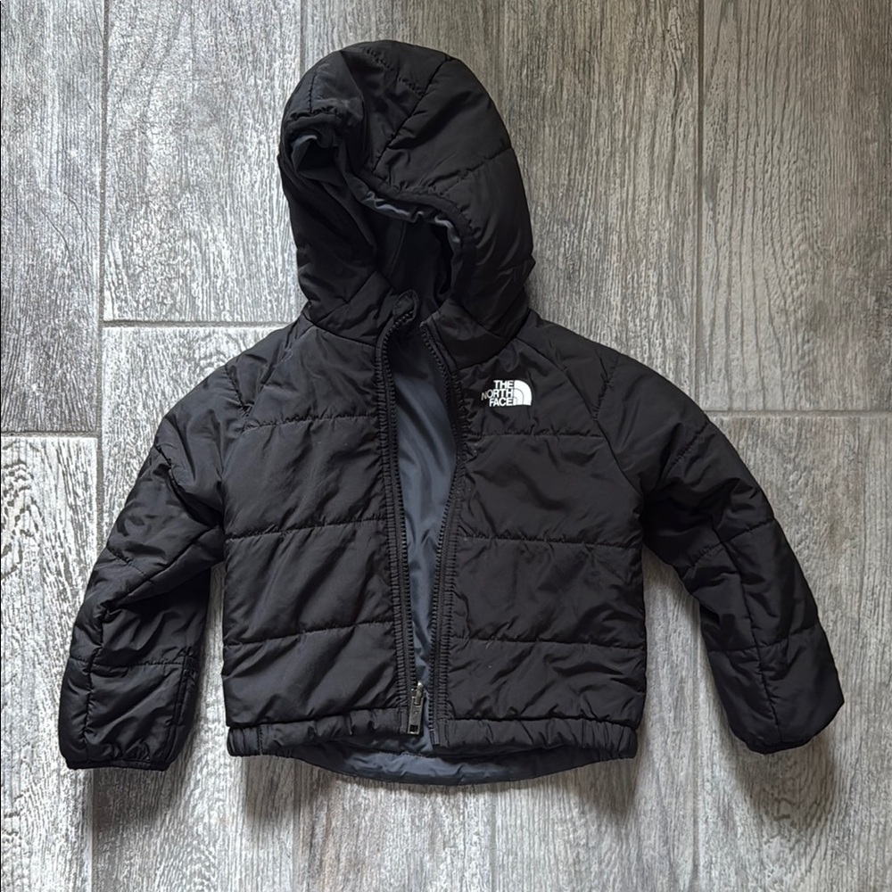 Euc- (reversible)The North Face Charcoal Hooded Jacket